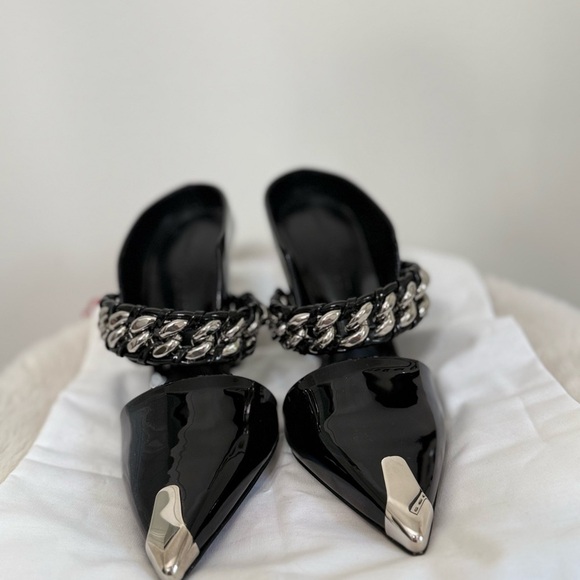ALEXANDER MCQUEEN PUNK CHAIN 85 MM MULES - Picture 6 of 11